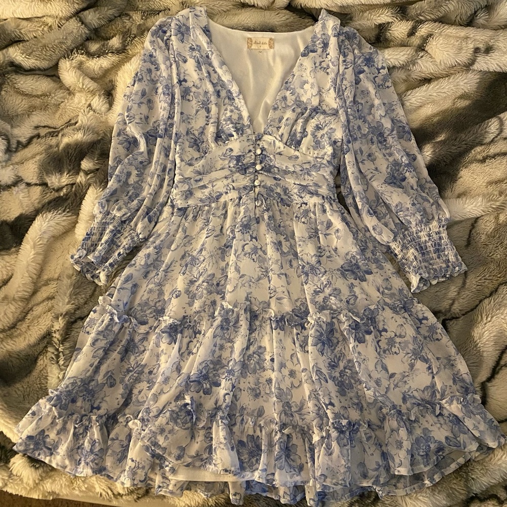 Floral Blue Kids Dress